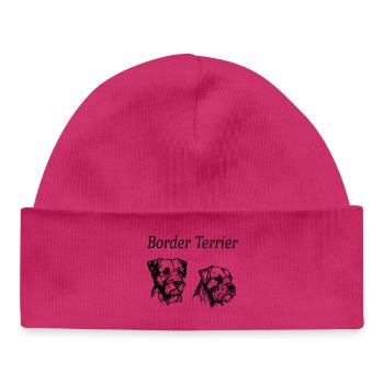 Border Terrier Double Portrait - Bonnet bébé bio - blanc - Devant
