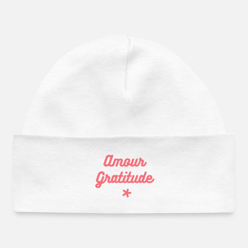 Amour & Gratitude - Bonnet bébé bio - blanc