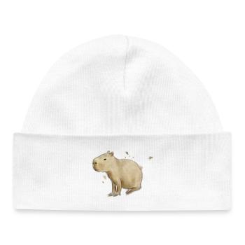 Chill Capybara – Cute & Calm Rodent Illustration - Baby Organic Beanie - white - Front