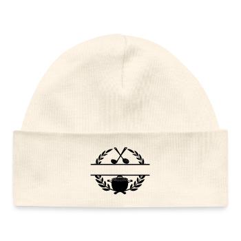 Laurel wreath restaurant logo - Baby Organic Beanie - white - Front