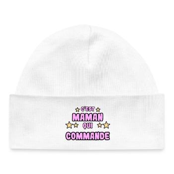 C'est maman qui commande - Bonnet bébé bio - blanc - Devant
