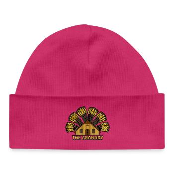 Granary color with grain arch above it - Baby Organic Beanie - white - Front