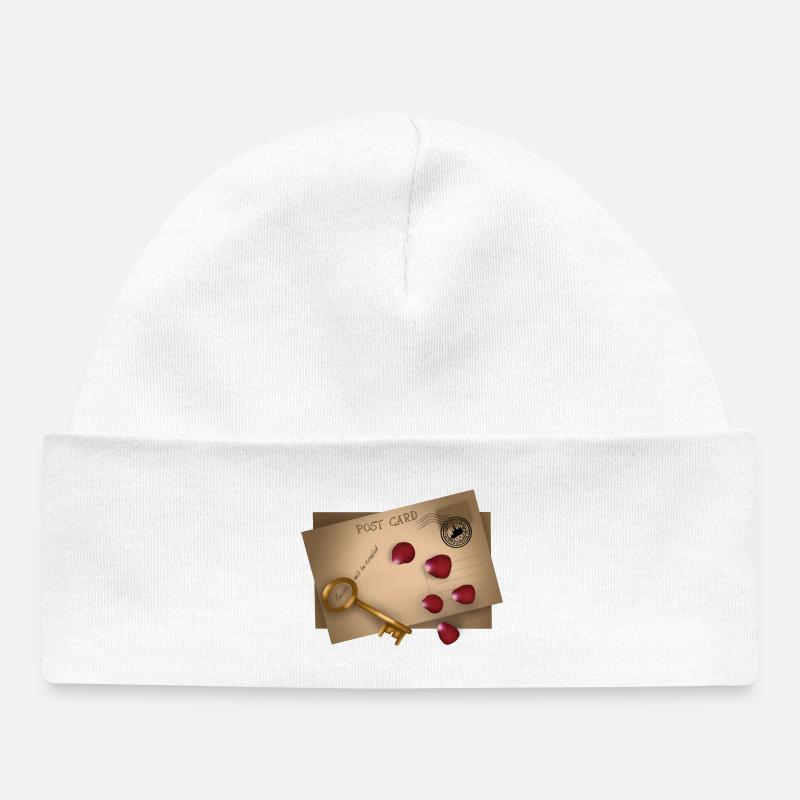 Carte postale : les secrets seront dévoilés - Bonnet bébé bio - blanc