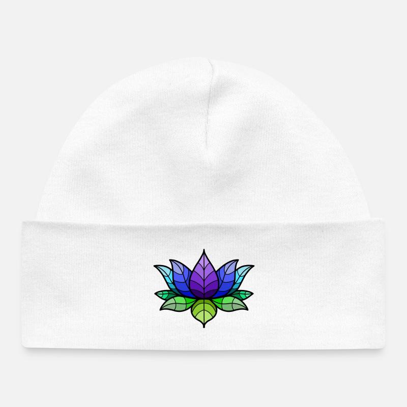 Mohawk Lotus Floral Motif - Bonnet bébé bio - blanc