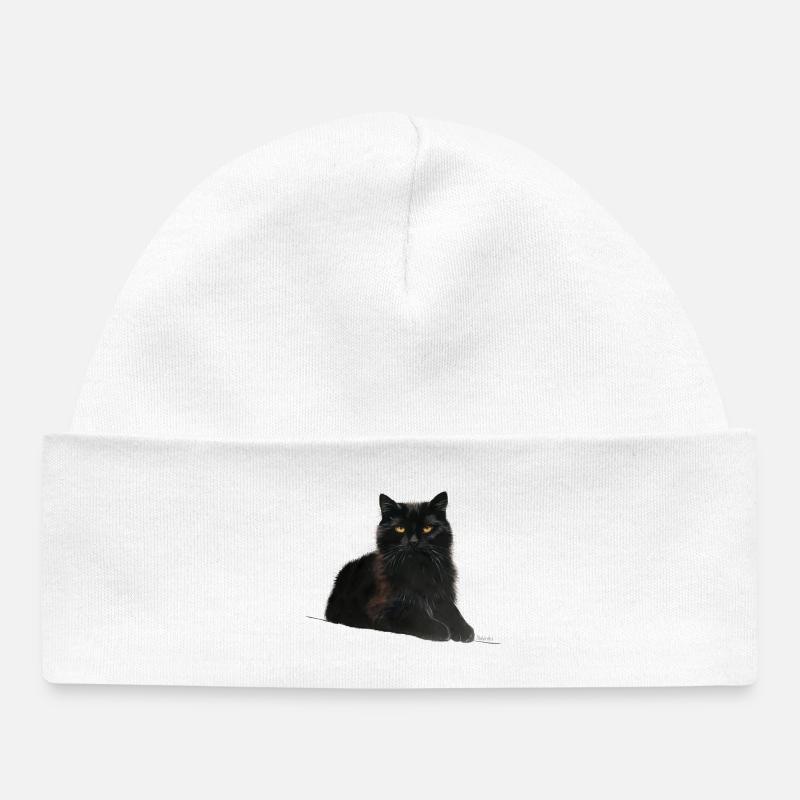 Chat - Bonnet bébé bio - blanc