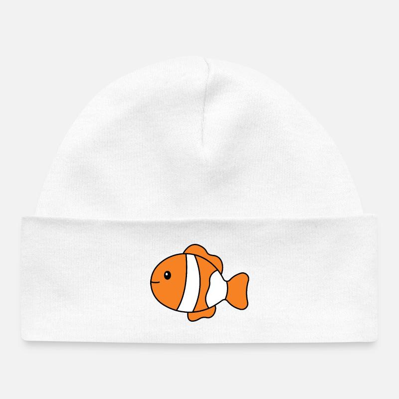 Poisson-clown tropical - Bonnet bébé bio - blanc