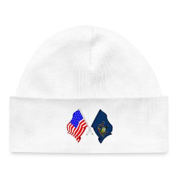 Drapeau des États-Unis et de l’État de Pennsylvanie franchi - Bonnet bébé bio - blanc - Devant