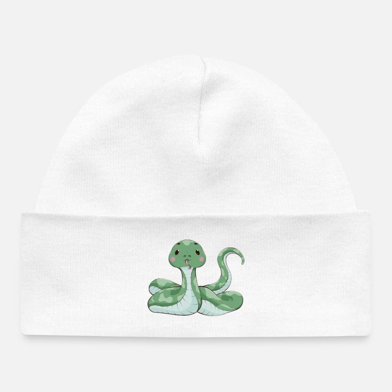 Serpent - Bonnet bébé bio - blanc
