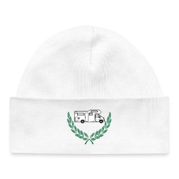 Camper in laurel wreath white design - Baby Organic Beanie - white - Front