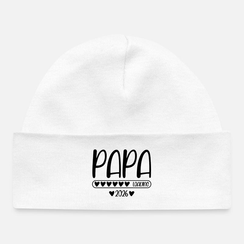 Papa 2026 loading - Baby Organic Mütze - Weiß