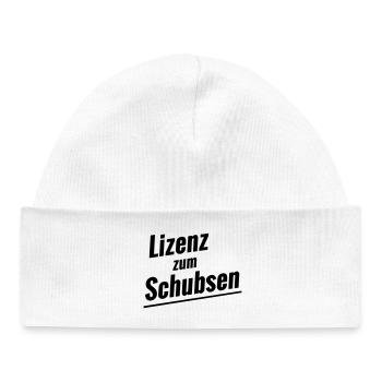 License to push - Baby Organic Beanie - white - Front