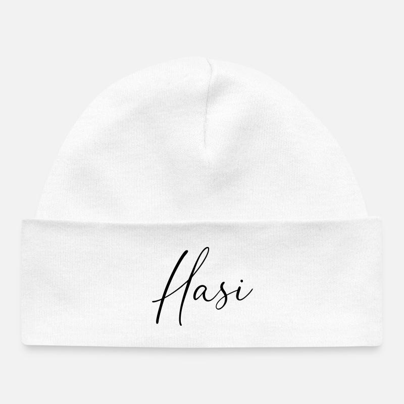 Hasi / Conception de l’écriture manuscrite - Bonnet bébé bio - blanc