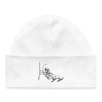 Ski alpin - Bonnet bébé bio - blanc - Devant