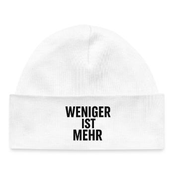 Moins c’est plus de conception typographique - Bonnet bébé bio - blanc - Devant