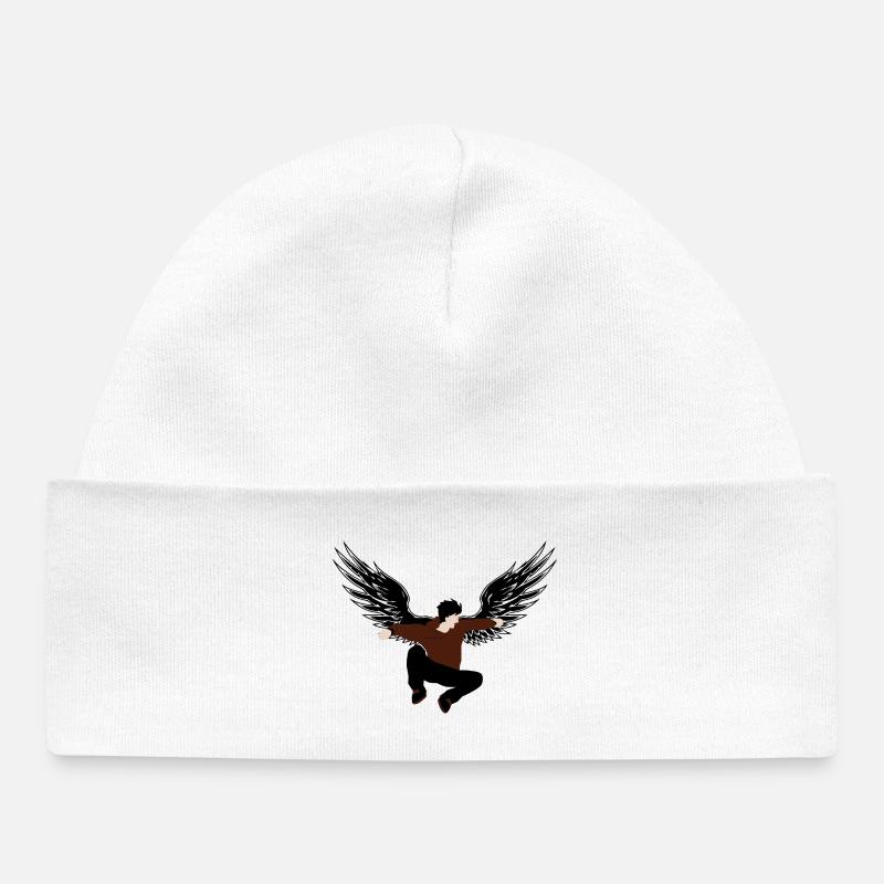 Silhouette ailée - Bonnet bébé bio - blanc