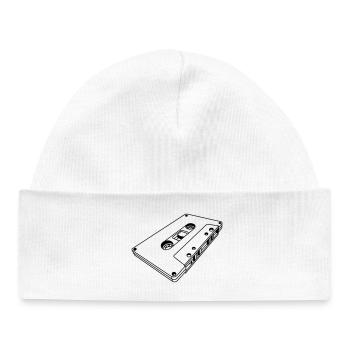Cassette Oblique Retro – Music Mixtape Design - Bonnet bébé bio - blanc - Devant