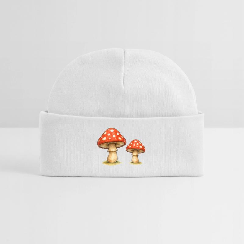 Red Toadstool Duo Baby Organic Beanie