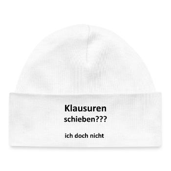 Unispruch "Klausuren schieben" Geschenk, Studenten - Baby Organic Mütze - Weiß - Vorne