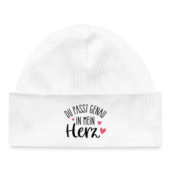 TU t’intégres parfaitement dans mon cœur | Personne préférée - Bonnet bébé bio - blanc - Devant