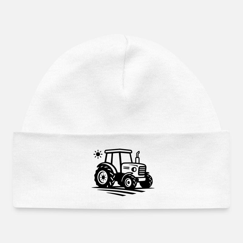 Agriculture et ferme | Logo du tracteur - Bonnet bébé bio - blanc