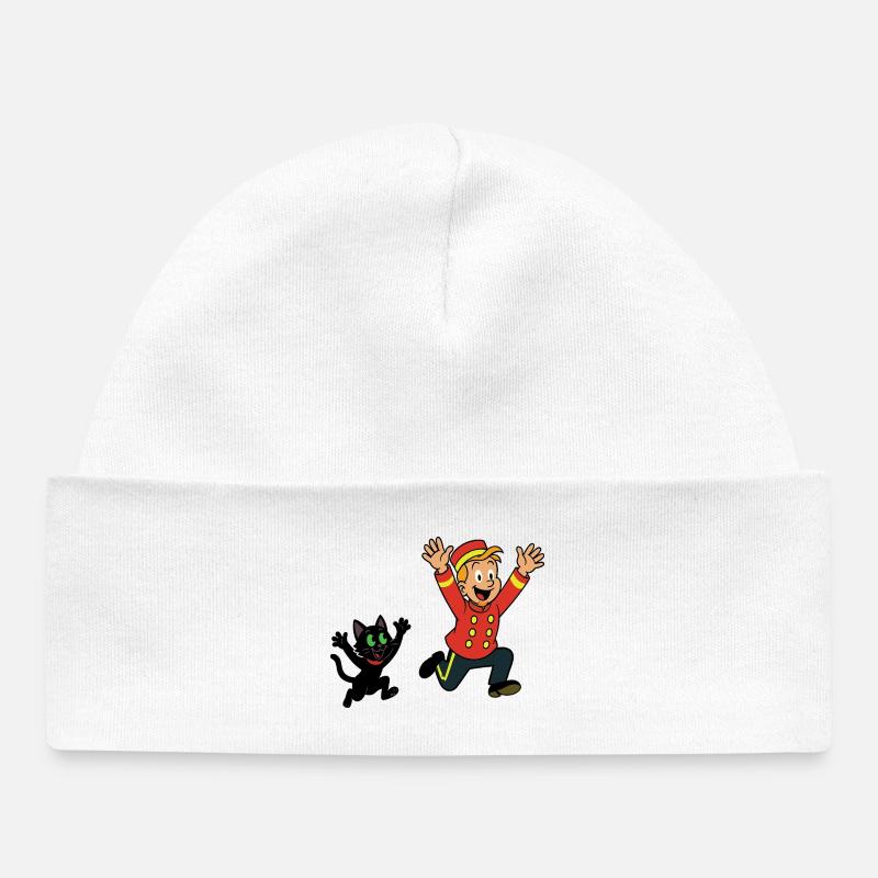Franky & Meeko courent heureux - Bonnet bébé bio - blanc