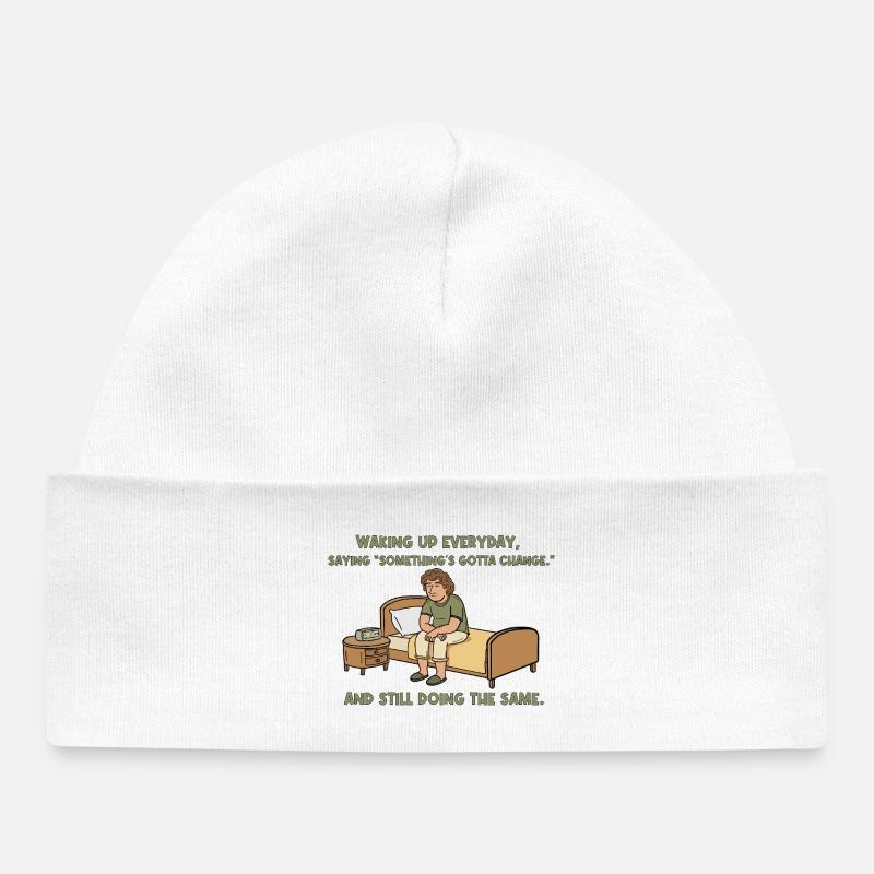 Éveillé mais coincé - Bonnet bébé bio - blanc