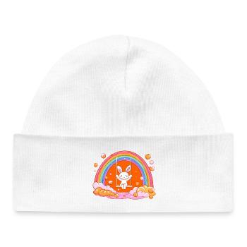 Kuschelbunny Regenbogen Schaukel - Baby Organic Mütze - Weiß - Vorne