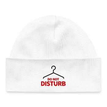 Do Not Disturb Hanger Saying Humor - Baby Organic Beanie - white - Front