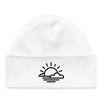 coucher de soleil - Bonnet bébé bio - blanc - Devant