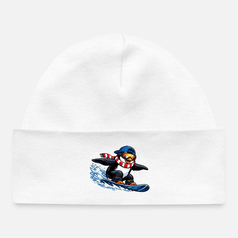 Sports d’hiver Penguin Boarder - Bonnet bébé bio - blanc