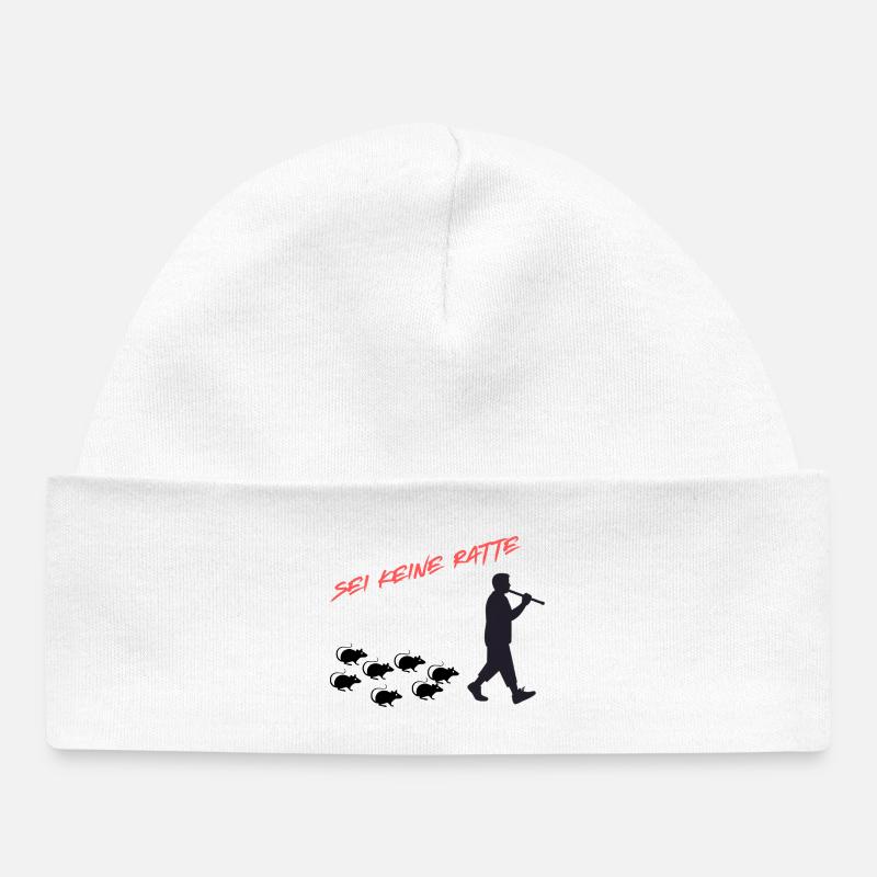 Ne soyez pas un rat – courage d’être honnête - Bonnet bébé bio - blanc