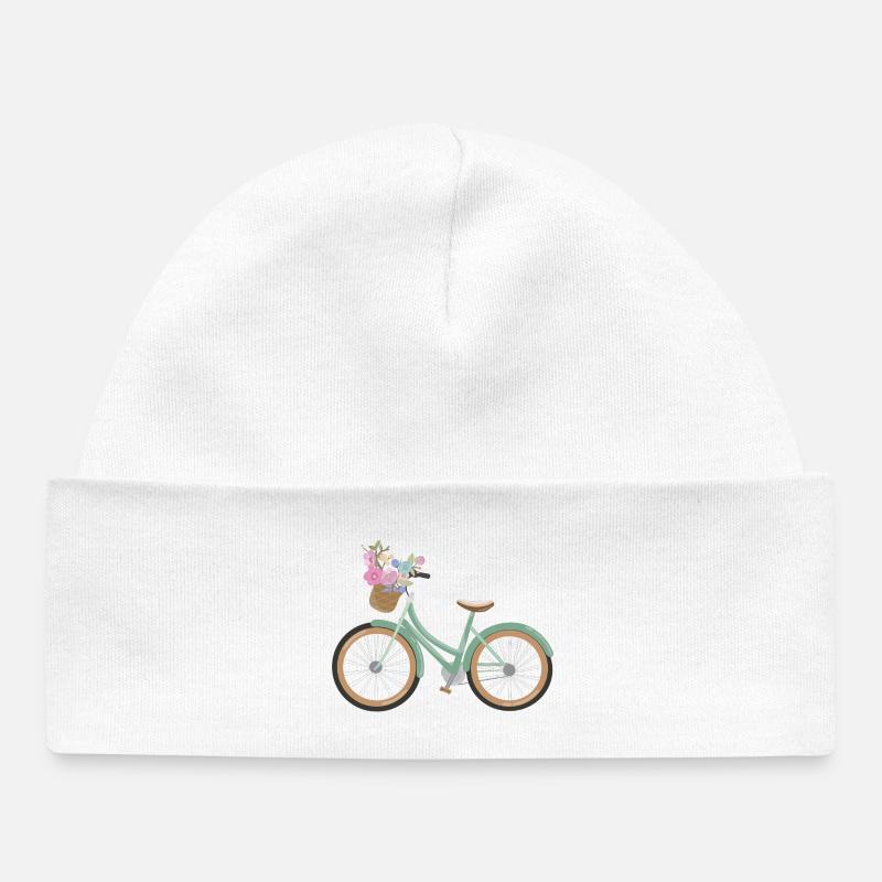 Rad_mit_Blumen - Bonnet bébé bio - blanc