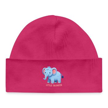 Rosa Ohr-Elefant - Baby Organic Mütze - Weiß - Vorne