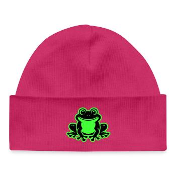 Kröte Comic Frosch - Baby Organic Mütze - Weiß - Vorne
