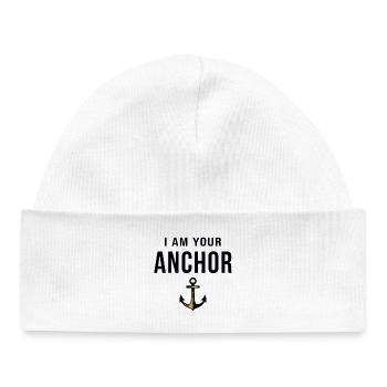 I am your Anchor Maritime Statement with Anchor - Baby Organic Beanie - white - Front