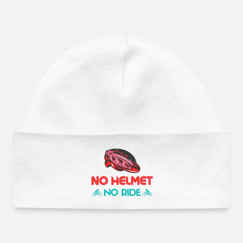 Motif vélo sans casque - Bonnet bébé bio - blanc