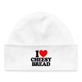 I love cheese bread. My favorite food: cheese bread. - Baby Organic Beanie - white - Front