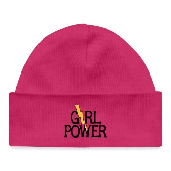 Lightning Bolt Girl Power - Baby Organic Beanie - white - Front