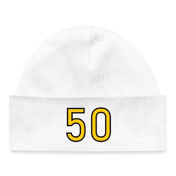 50. 50 YEARS. 50th ANNIVERSARY. 50 YEARS ANNIVERSARY. - Baby Organic Beanie - white - Front