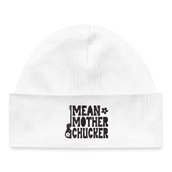Mère méchante Chucker à la guitare - Bonnet bébé bio - blanc - Devant