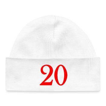 20. 20th ANNIVERSARY. 20 YEARS ANNIVERSARY. 20 YEARS. - Baby Organic Beanie - white - Front