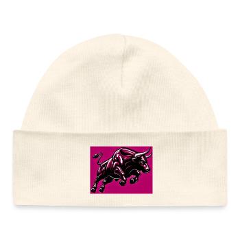 bull - Baby Organic Beanie - white - Front