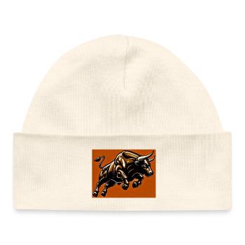 bull - Baby Organic Beanie - white - Front