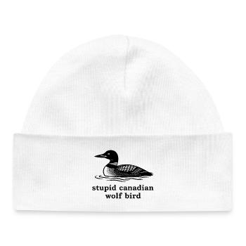 Stupid Canadian Wolf Bird - Baby Organic Mütze - Weiß - Vorne
