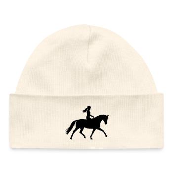Horse Riding Gift Idea for a Dressage Rider - Baby Organic Beanie - white - Front