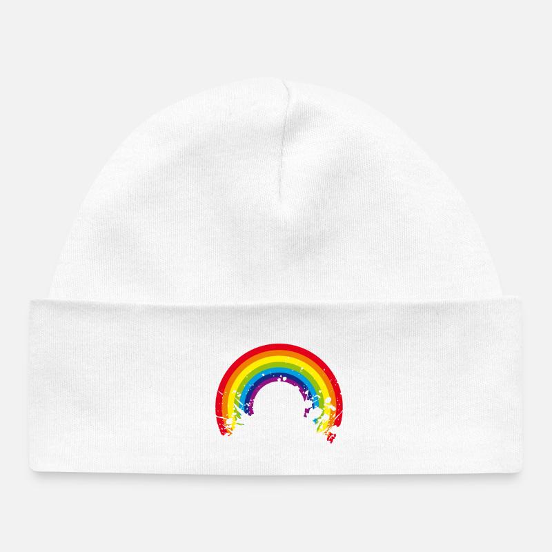 rainbow rainbow - Baby Organic Beanie - white