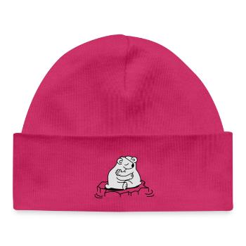 Two polar bears in love on an ice floe - Baby Organic Beanie - white - Front