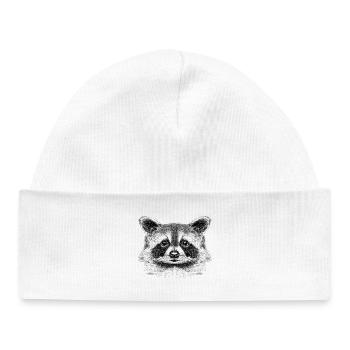 Racoon - Baby Organic Beanie - white - Front