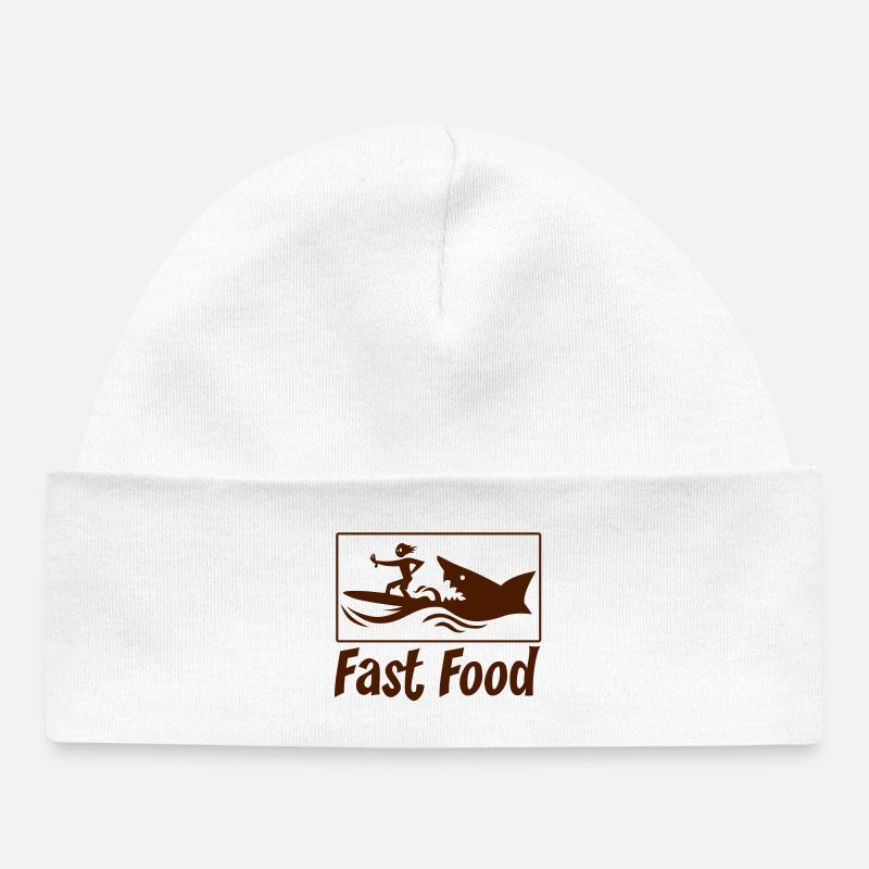 Fast food - Bonnet bébé bio - blanc