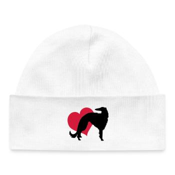 Borzoi my love - Baby Organic Beanie - white - Front